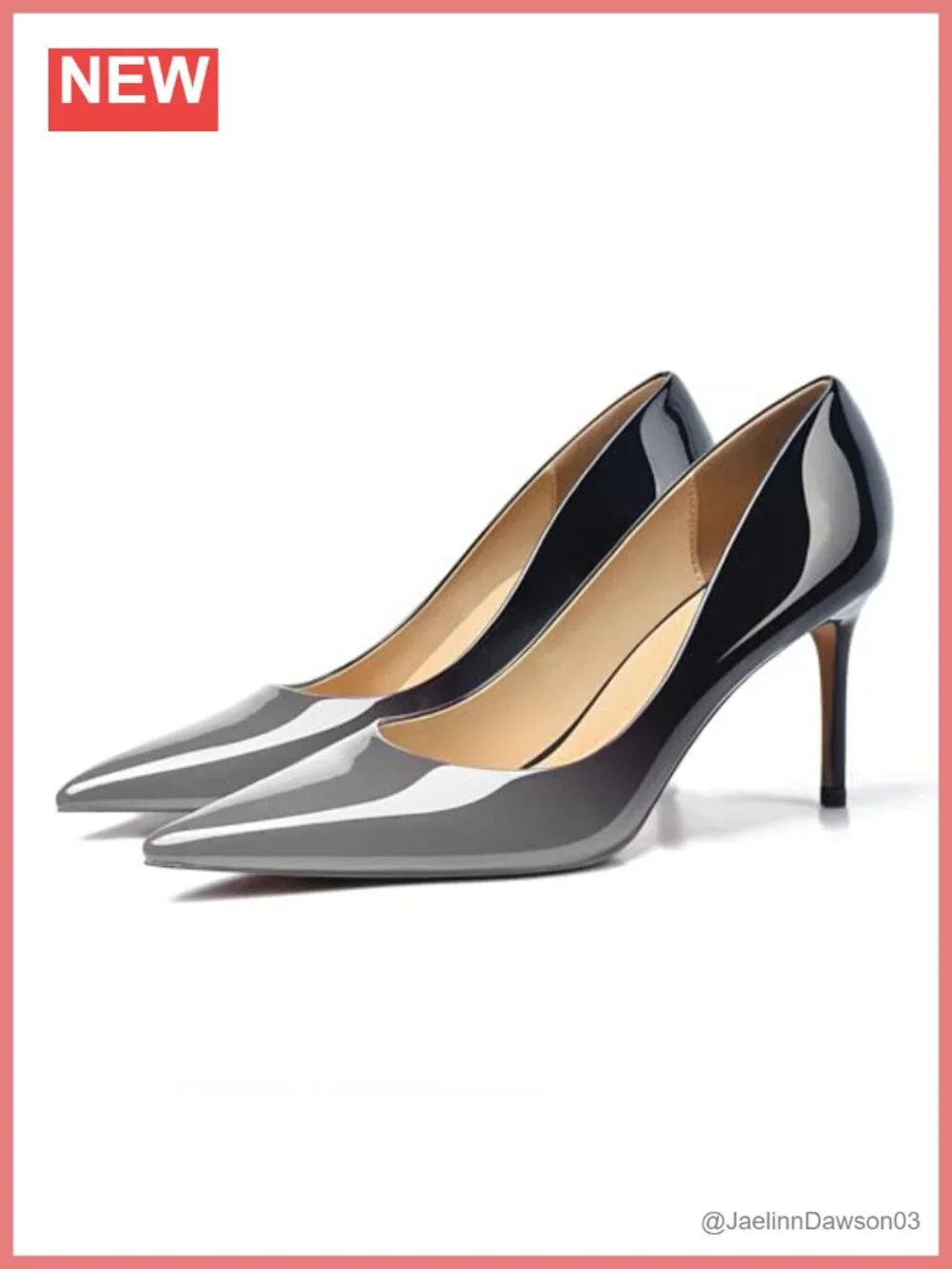 Gradient Patent Leather Stiletto Heels Pointed Toe Pumps 3.25in 8cm